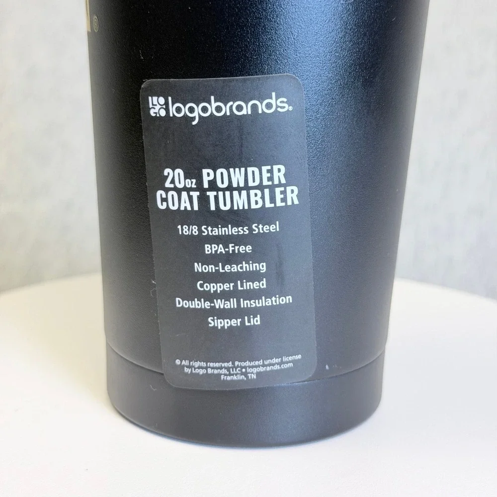 Texas A&M Aggies Logo Brands 20oz Powder Coat Tumbler Black Gold Stainless Steel